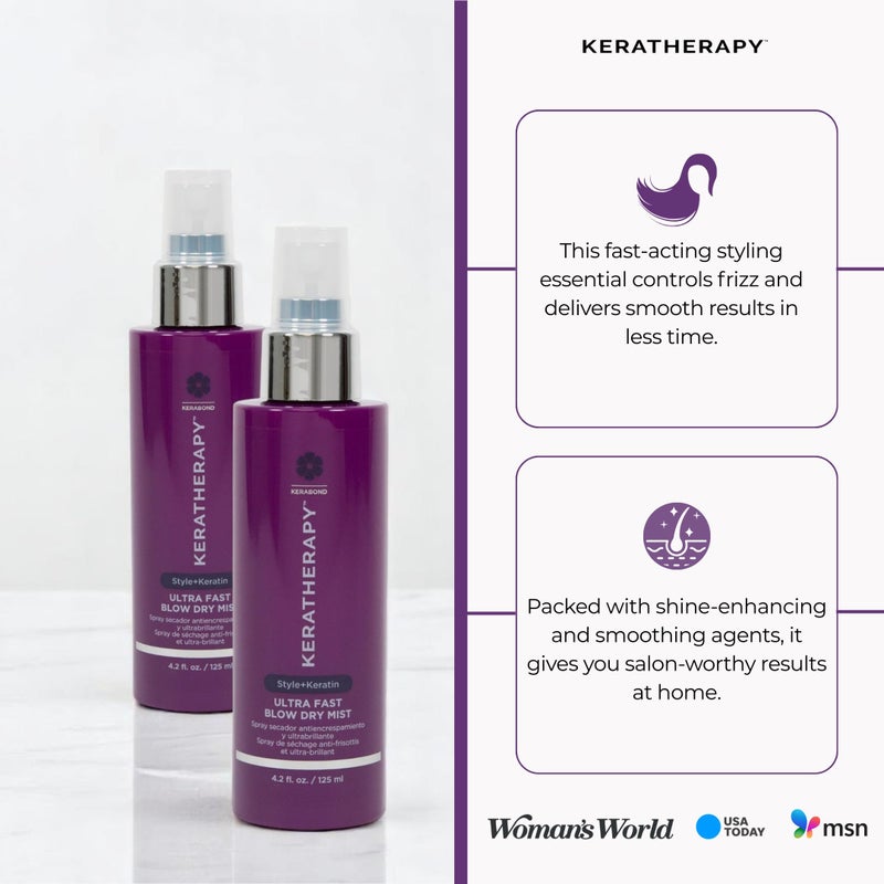 KERATHERAPY Ultra Fast Blow Dry Mist Perfect Blowout for Hair, 4.2 fl. oz., 125 ml â€“ Keratin Infused Blow Dry Spray for Styling & Frizz-free Styling - Image 5